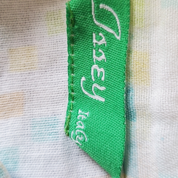 Vintage mint blue yellow short sleeve top half zip, small - Picture 7 of 7